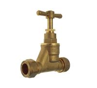 15mm Stopcock Valve - Brass Compression Stop Cock/Tap BS1010