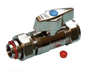 15mm Straight Chrome Service Valve with Butterfly Handle - Pack of 5