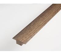 15mm T Section Transition Solid Oak Door Bar Profile for Engineered & Solid Wood Flooring (Dark Brown Oak)