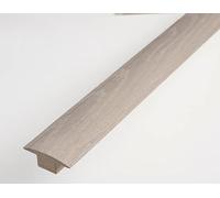 15mm T Section Transition Solid Oak Door Bar Profile for Engineered & Solid Wood Flooring (Light Grey)