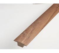 15mm T Section Transition Solid Oak Door Bar Profile for Engineered & Solid Wood Flooring (Walnut Stained Oak)