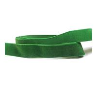 15mm Velvet Ribbon Quality Single Sided Ribbon by The Metre, Green, 1 Metre