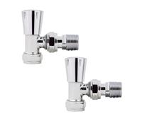 15mm x 1/2" Angled Manual Radiator Valves Towel Rail Designer Valve Chrome