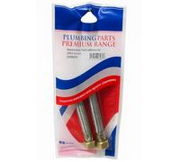 15mm x 1/2" Flexible Hose Pair WRAS Approved 150mm Length 10mm Bore FI Connections - Durable Braided Design