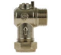 15mm x 1/2" Isolation Valve Flat-Faced Angled Compression x Male BSP