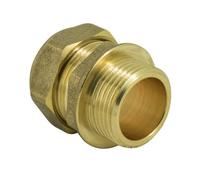 15mm x 1/2" Male Straight Coupler Brass