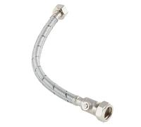 15mm x 1/2" x 30cm Flexible Tap Connector with Isolating Valve - Braided Stainless Steel Flexi Hose with Built-in Service Valve for Kitchen & Bathroom Taps, Basins & Cisterns (FTC + ISO)