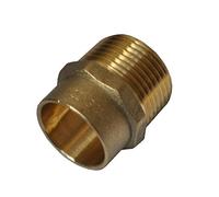 15mm x 1/4" Solder Ring Male Iron Adaptor - Pack of 2