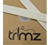 15mm x 10m: Trimz Natural Cotton Herringbone Tape 15mm x 10m | Multipurpose Craft Ribbon | Sewing, Crafting, Textile Design