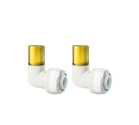 15mm x 10mm Push Fit Radiator Valve White Reducing Elbow Stem Compression (Pack of 2)
