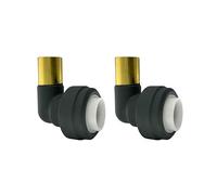 15mm x 10mm Pushfit Radiator Valve Anthracite Reducing Elbow Pair