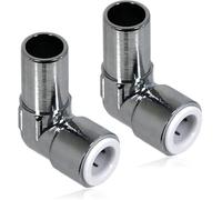 15mm x 10mm Pushfit Radiator Valve Chrome Reducing Elbow Pair