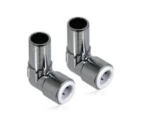 15mm x 10mm Pushfit Radiator Valve Chrome Reducing Elbow Pair
