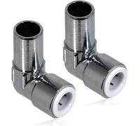15mm X 10mm Pushfit Radiator Valve Chrome Reducing Elbow Stem Compression X 2 Corso Bathrooms