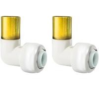 15mm x 10mm Pushfit Radiator Valve White Reducing Elbow Pair