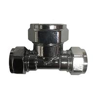 15mm x 15mm x 22mm Compression Chrome Reducing Tee
