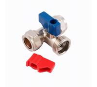 15mm x 15mm x 3/4" Chrome Tee Washing Machine Tap