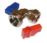 15mm x 3/4" Angled Washing Machine Valve - Pack of 2