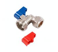 15mm x 3/4" BSP Chrome Angle Isolation Valve | WRAS Approved | 3/4" BSP Connection Compatible with Washing Machine Tap & Dishwasher | Compression Fitting Connector