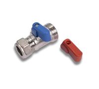 15mm x 3/4" BSP Compression Straight LP Chrome Washing Machine Tap Valve
