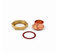 15mm x 3/4" Female Straight Cylinder Union Nut Brass Set with Olive and Washer for Copper Pipe Connections