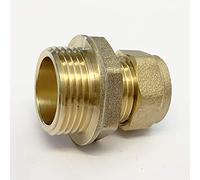 15mm x 3/4" Male Iron Straight Compression WRAS Approved Heavy Pattern Embrass