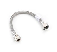 15mm x 3/4" x 30cm Flexible Tap Connector - Braided Stainless Steel Flexi Hose with Brass Fittings for Taps, Cisterns & Appliances (3/4 inch BSP)