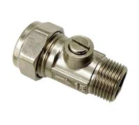 15mm x 3/8" Isolation Valve Flat-Faced Straight Compression x Male BSP