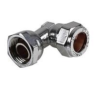 15MM X1/2" BENT TAP CONNECTOR CHROME Pipework Fittings