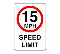 15mph speed limit sign - 3mm Aluminum Dibond high-visibility and durability for indoor/outdoor usage (400mm x 300mm) Ensures Safety Within 14m Viewing Distance.