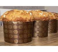 15oz Round Panettone Paper Mold | 12 Pack | Non Stick Easter Bread Kulich Paska Brown Design W 5.1 x H 3.35-In by SHSH trade group