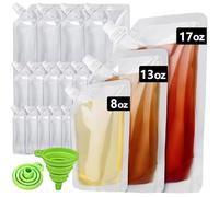 15Pack Drink Pouches, Refillable Drink Pouches for Festivals Clear Travel Plastic Drinks Flasks Reusable Alcohol Liquor Juice Bags Drink Container Party Halloween Christmas Hot Cold Beverage