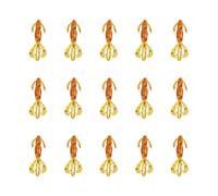 15pack High Elasticities Artificial Shrimp Lures with Front Rear Spoilers Hide Hook Slot Durability High Elasticities Fishing Baits