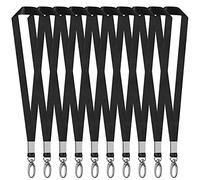15Pack Lanyards for Id Badges Black Key Lanyard with Clip Neck Strap with Badge Clip Bulk Lanyards for Neck Name Badge Holder,Id Card,Keys Strap