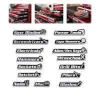 15Pack Magnetic Tool Box Labels -Strong Magnetic Toolbox Labels, Ideal for Tool Chests, Storage & Filing Cabinets More，Multi-Purpose，Reusable Tags (Black)