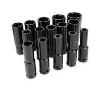 15pc 1 / 2Inch Impacts Socket Set Resistant 8-24mm for Professional Automotive and Home Use Mechanical Repairs Impacts Wrenches Rustproof Socket
