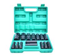 15pc 1 / 2Inch Impacts Socket Set Resistant 8-24mm for Professional Automotive and Home Use Mechanical Repairs Impacts Wrenches Rustproof Socket