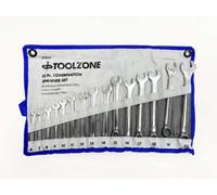 15Pc Metric mm Combination Spanner Spanners Wrench Set 6mm To 22mm Toolzone