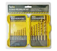 15pce HSS Twist Drill Bit Set Yellow Case