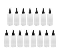 15pcs 100ml Pet Hair Dye Bottle with Pointed Mouth, Square Shape | Plastic, Set, Easy Squeeze and Fill, for Applying Conditioner and Colour