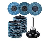 15pcs 2" (50mm) Quick Change Abrasive Flap Grinding Discs 40/60/80 Grit with Disc Pad Holder, Grinder Sanding Wheels Disks Kit for Drill - Sanding, Rust Removal & Surface Conditioning 1/4" Shank
