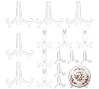 15Pcs 3'', 5''and 7'' Small Clear Acrylic Plate Stands Folding Plate Holder