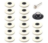 15Pcs 3 inch Roloc Style Wool Quick Change Discs Polishing Buffing Pads with 1Pc 1/4'' Holder for Die Grinder Surface Polishing and Buffing