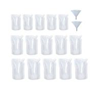 15pcs 3 Mixed Sizes Refillable Drink Pouches for Festivals Clear Travel Plastic Drinks Flasks Cruise Kit Reusable Alcohol Liquor Juice Bags Drink Container Party Halloween Cold Beverage