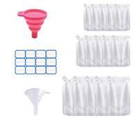 15pcs 3 Mixed SizesRefillable Drink Clear Pouches Festivals Travel Plastic Drinks Flasks Cruise Kit Reusable Alcohol Liquor Juice Bags Drink Container Party Halloween Christmas Hot Cold Beverage