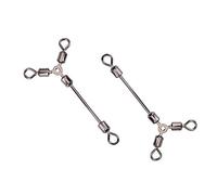15Pcs 3 Way Rolling Copper Fishing 4# 28kg Tension Flexible Rotation Fast Line Lure Sinker Connection for Fishing Rigs Leaders Tackle Setup (4#)