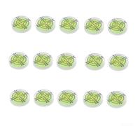 15Pcs 32mm Bubble Level Round Circular for Spirit Gauge Acrylic Measuring Tool for LCD Mounts Camera Frame Furniture Office Desktop(Green)