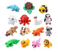 15Pcs 3d Printed Toys, 3d Printed, 3d Printed Animals, 3d Printed Fidget Toy, 3d Printed Toys Movable Joint 3d Printed Toys Different Animal Shapes for Office and Home Decoration Photographic Prop