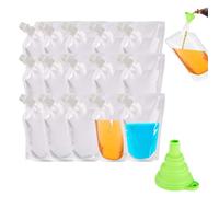 15PCS 500ml Plastic Beverage Bags Refillable Drink Clear Pouches Festivals Travel Plastic Drinks Flasks Cruise Kit Juice Bags Drink Container Party Hot Cold Beverage Liquid (500ml)