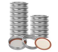 15Pcs 70mm/2.76" Canning Lids with Rings Regular Mouth for Canning Jars, Split Lids and Rings Food Grade Material, 100% Fit & Airtight for Regular Mouth Jars (15Ring+15Lids)